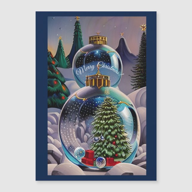 Magische Weihnachten mit maßgeschneidertem Text Magnetkarte (Vorderseite)