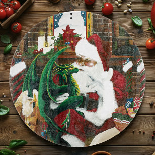Magische Weihnachts-Fantasie Weihnachtsmann-Drache Schneidebrett
