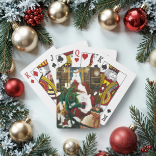 Magische Weihnachts-Fantasie Weihnachtsmann-Drache Spielkarten