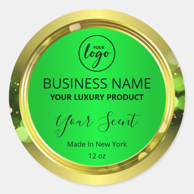 Magische Weihnachts-Gold-Logo-Produktkennzeichnung Runder Aufkleber (Vorderseite)