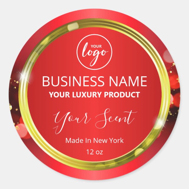 Magische Weihnachts-Rote Logo-Produktkennzeichnung Runder Aufkleber (Vorderseite)