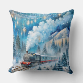 Magische Weihnachtsbahn Kissen - Vintager Winter