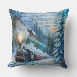 Magische Weihnachtsbahn Kissen - Vintager Winter
