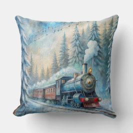 Magische Weihnachtsbahn Kissen - Vintager Winter