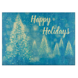 Magische Weihnachtsbaumen glückliche Ferien Schneidebrett