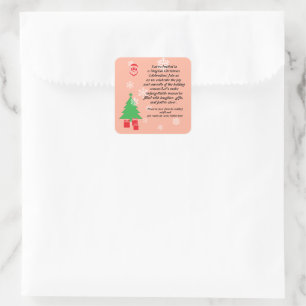 Magische Weihnachtsfeier-Einladung Elegantes Fes Quadratischer Aufkleber