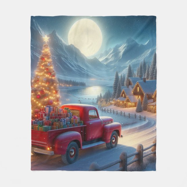 Magische Weihnachtsfeierablieferung Fleecedecke (Vorderseite)