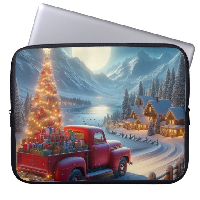 Magische Weihnachtsfeierablieferung Laptopschutzhülle (Vorderseite)