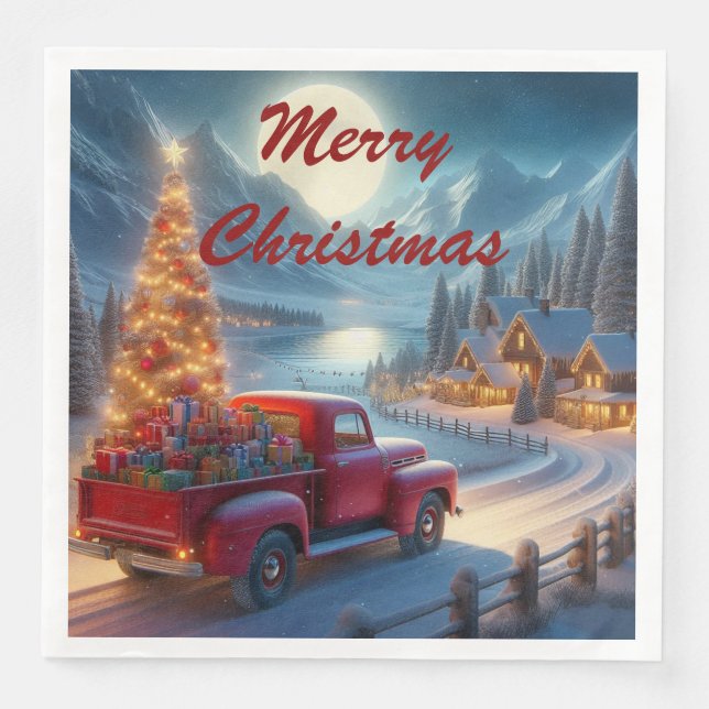 Magische Weihnachtsfeierablieferung Serviette (Vorderseite)