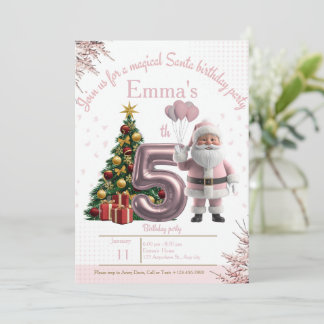 Magische Weihnachtsgeburtstagseinladung von Santa  Dankeskarte