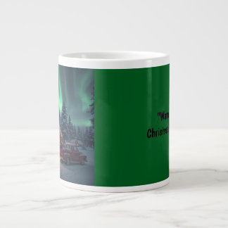 Magische Weihnachtshütte im Winter Jumbo-Tasse