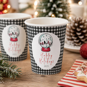 Magische Weihnachtskugel-Weihnachtsfeier Pappbecher