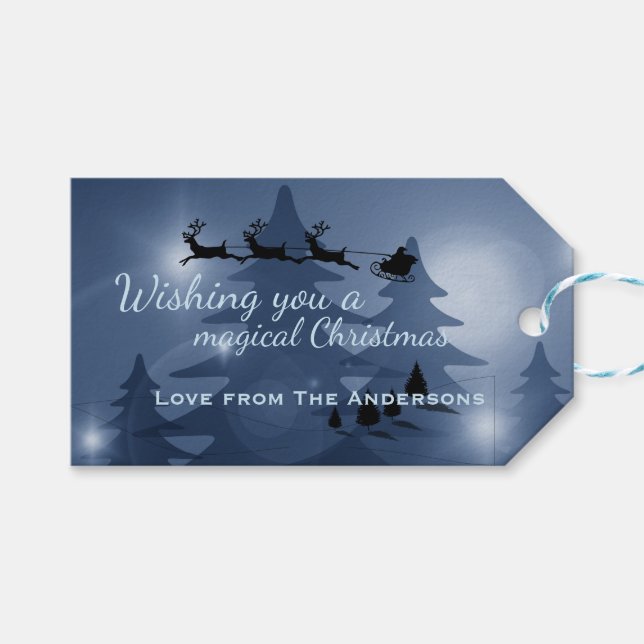Magische Weihnachtslandschaft Personalisiert Geschenkanhänger (Vorderseite (Horizontal))