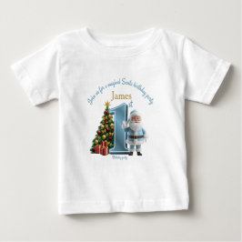 Magische Weihnachtsmann-Geburtstagseinladung – 1.  Baby T-shirt