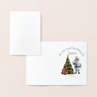 Magische Weihnachtsmann-Geburtstagseinladung  Folienkarte