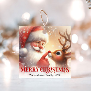 Magische Weihnachtsmann- und Rudolph-Weihnachtsges Geschenkanhänger