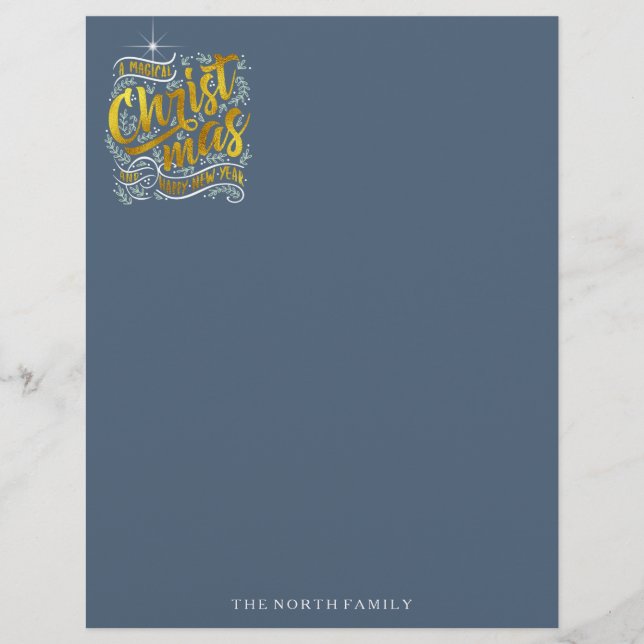 Magische Weihnachtstypografie Gold ID441 (Vorderseite)