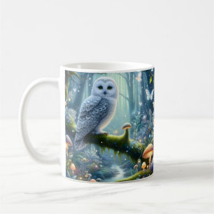 Magische Weiße Eule Kaffeetasse