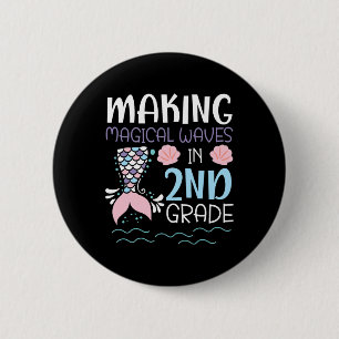 Magische Wellen in der 2. Klasse Mermaid 100 Tage Button
