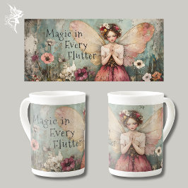 Magische Whimsical Fairy & Flower Garden mit Zitat Prozellantasse