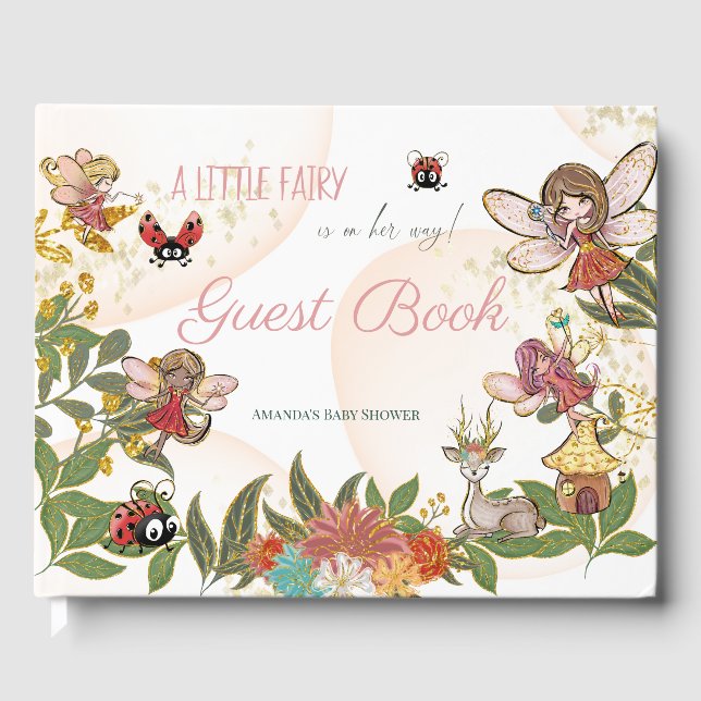 Magische Whimsikale verzauberte Wald Fairy Ladybug Gästebuch (Vorderseite)