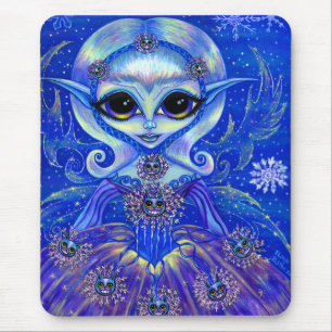 Magische Winter Fairy Girl Katzen Schneeflocken Gr Mousepad