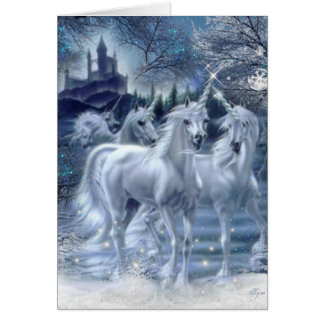 Magische Winter Unicorn Fantasie