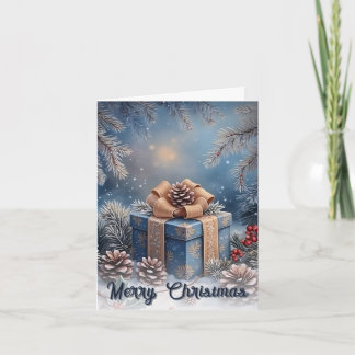 Magische Winter-Weihnachtsgeschenk-Szene Dankeskarte