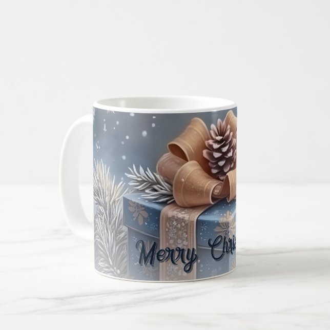 Magische Winter-Weihnachtsgeschenk-Szene Kaffeetasse (Vorderseite Links)