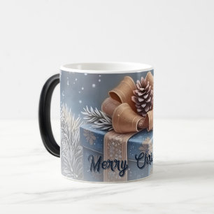 Magische Winter-Weihnachtsgeschenk-Szene Verwandlungstasse