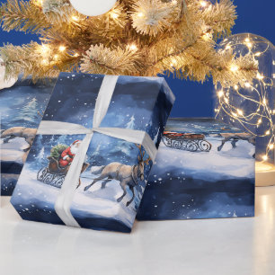 Magische Winterfahrt mit dem Weihnachtsmann durch  Geschenkpapier