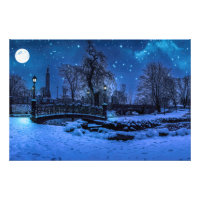 Magische Winternacht mit Sternenhimmel und Vollmon