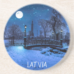 Magische Winternacht mit Sternenhimmel und Vollmon Getränkeuntersetzer