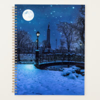 Magische Winternacht mit Sternenhimmel und Vollmon