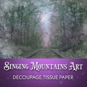 Magische Winterwaldszene Decoupage Seidenpapier