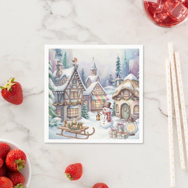 Magische Winterwelt Papierplatte Serviette (Beispiel)