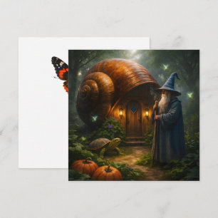 Magische Zauberer Abschluss fantastisches Schnecke Karte