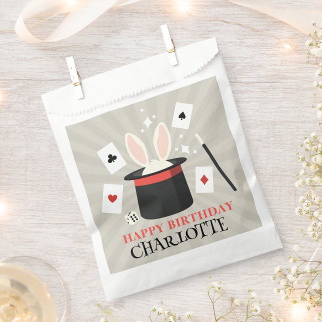 Magische Zauberkinder zeigen Geburtsname Geschenktütchen (Ausgeschnitten)