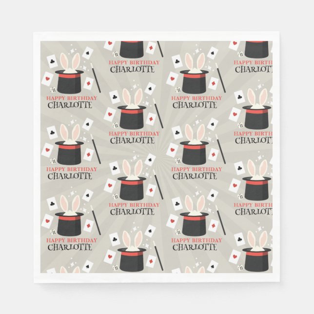 Magische Zauberkinder zeigen Geburtsname Serviette (Vorderseite)