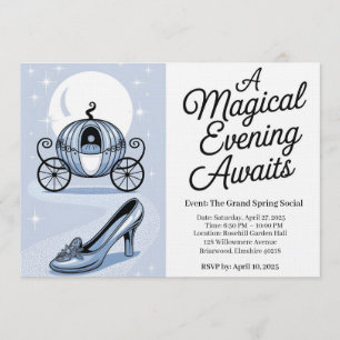 MAGISCHER ABEND: Charmante Cinderella-Illustration Einladung