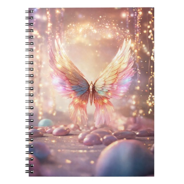 Magischer Angel Wings Glitzer Notizblock (Vorderseite)