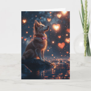 Magischer Australischer Kelpie Valentinstag Karte