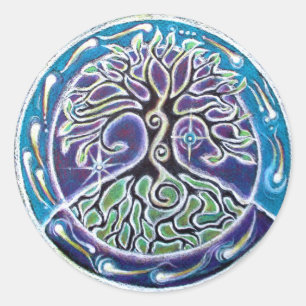 Magischer Baum des Lebens Mandala Sticker