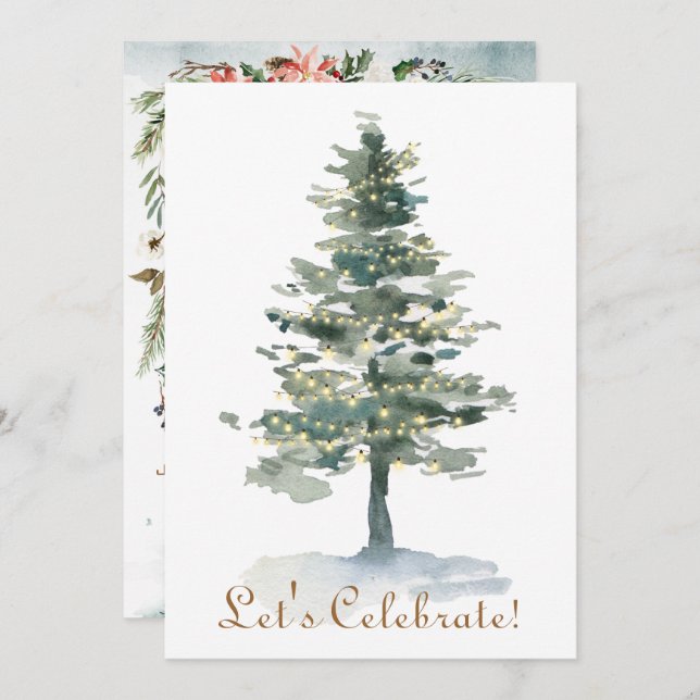 Magischer Baum des Waldes beleuchtet Einladung (Vorne/Hinten)