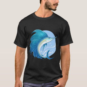 Magischer blauer Galaxie Segelfisch Ozean Kunst T-Shirt