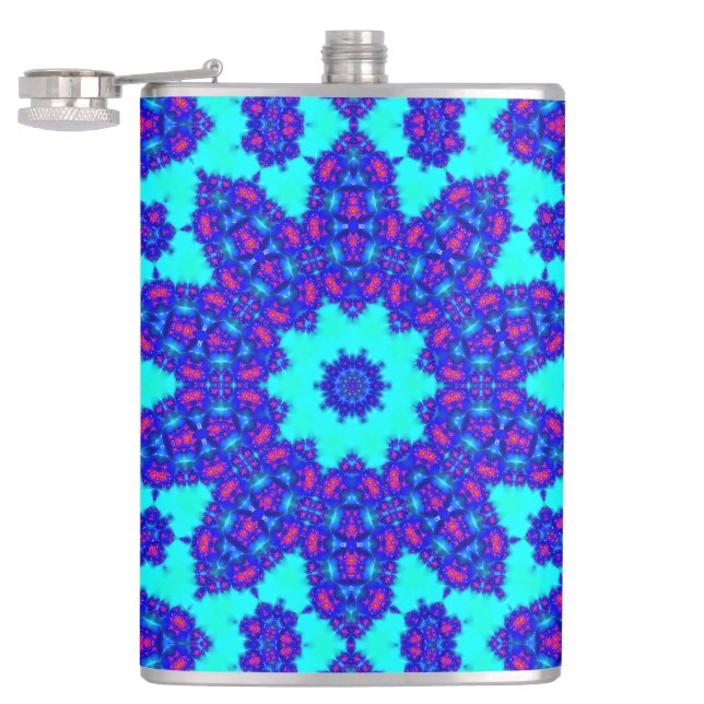 Magischer blauer Kaleidoskop blühte Flachmann (Geöffnet)