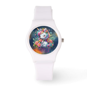 Magischer Blumen Einhorn Trendiger Name Mädchen Ge Armbanduhr