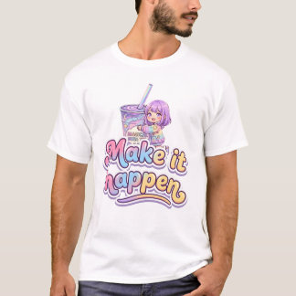 Magischer Boba-Tee Chibi-Mädchen - "Mach es wahr"  T-Shirt