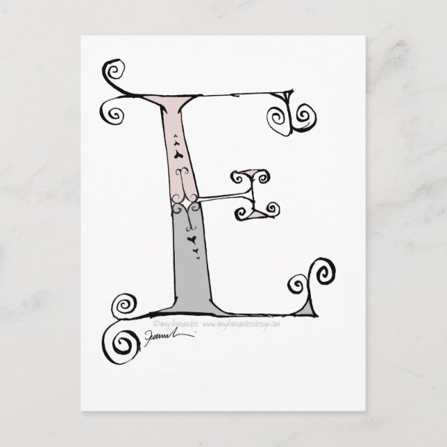 Magischer Buchstabe E aus dem Entwurf eines Tony F Postkarte (Vorderseite)