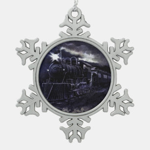 Magischer Dampfzug Motor Viktorianisch Train Schneeflocken Zinn-Ornament